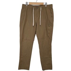Vuori Ripstop Pants Women's Large Tan DuraTerra Drawstring Hiking Travel VW401